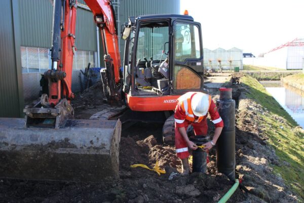 Leidingtracé ten behoeve van aardwarmte installatie